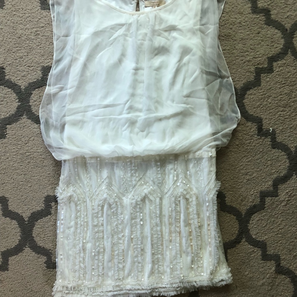 Aidan Mattox blouson sequin monk dress